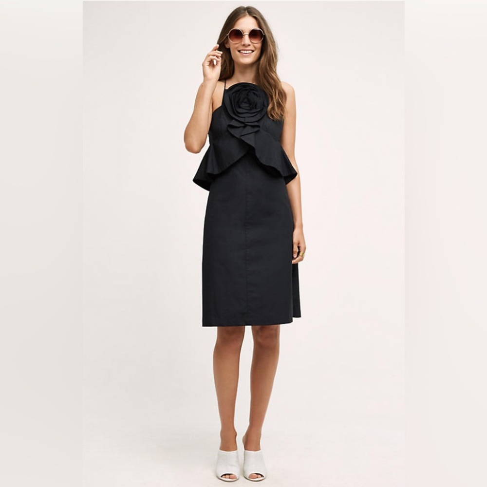Anthropologie Vineet Bahl nightrose black dress